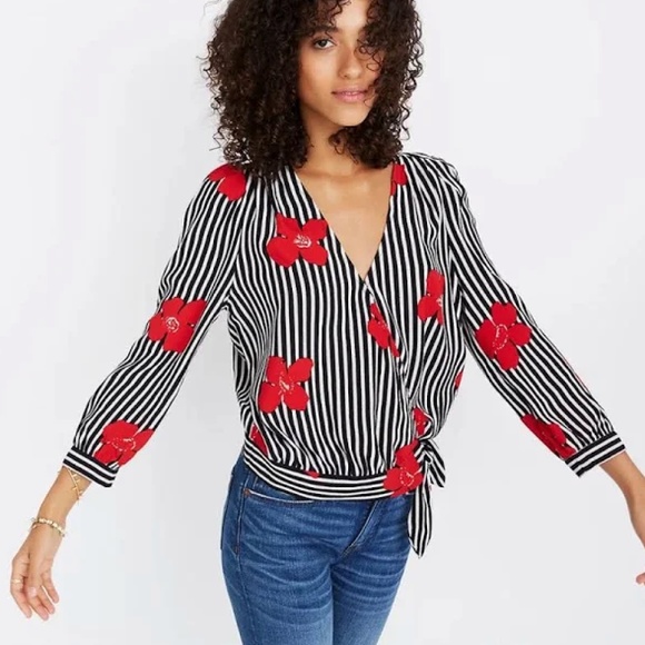 Madewell Tops - Madewell Wrap Top in Candied Orchids